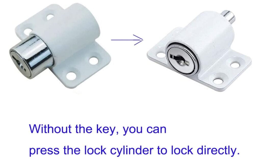 A push-lock is a kind of lock installed on both sliding, awning, and double-hung windows. A locking bolt can be pushed to lock and opened with a key.